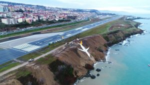 Sigorta firmasının yetkililerinin pistten çıkan uçaktaki incelemesi sona erdi