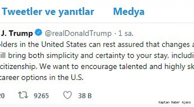 Trump'tan vize açıklaması