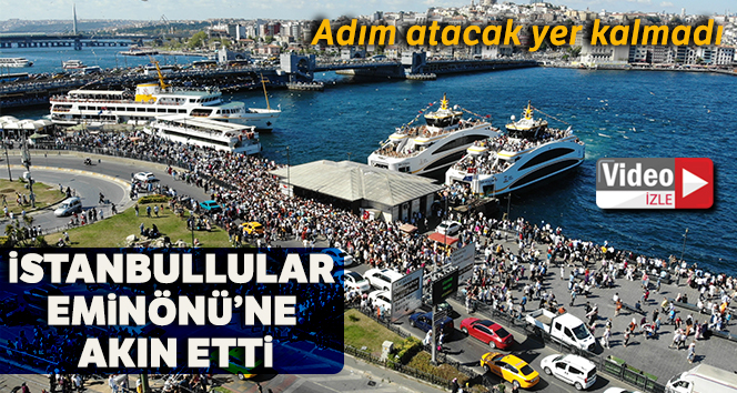 İstanbullular Eminönü İskelesi'ne akın etti, yoğunluk havadan görüntülendi