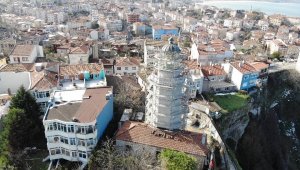 162 yıllık Şile Feneri'ndeki restorasyon çalışmaları havadan görüntülendi