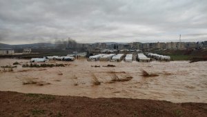 Afrin'deki sığınmacı kampları sular altında kaldı