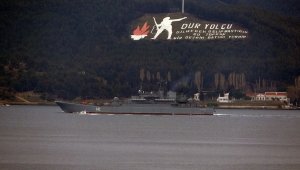 Rus savaş gemisi 'Novocherkassk' Çanakkale Boğazı'ndan geçti