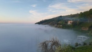 Doğu Karadeniz'de sis bulutlarının görsen şöleni objektiflere böyle yansıdı