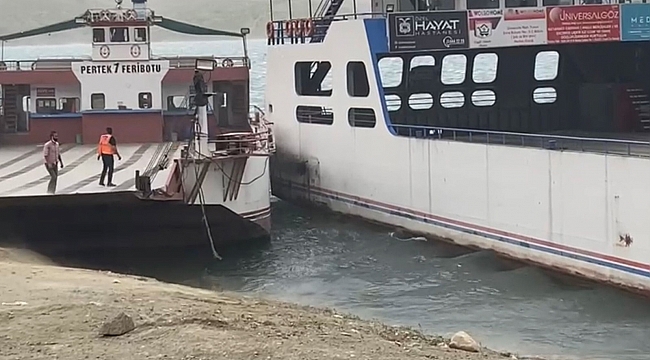 Elazığ'da fırtınada sürüklenen feribotlar çarpıştı!