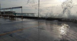 Tekirdağ'da şiddetli lodos: Dev dalgalar sahile akıyor