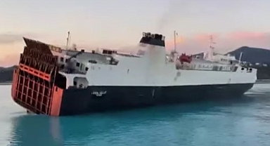 Yan yatan Lider Bulut isimli Ro/Ro gemisi kasıtlı olarak karaya oturtuldu